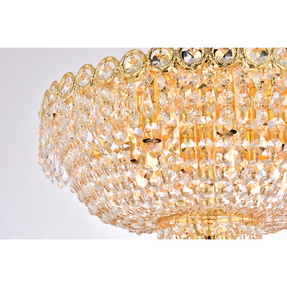 Century 6 light Gold Flush Mount Clear Royal Cut Crystal. Picture 4
