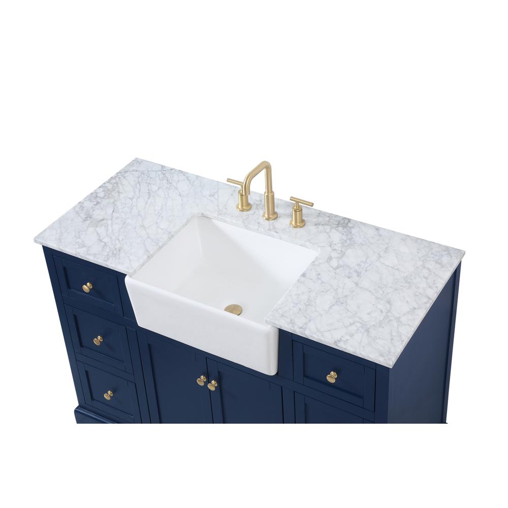 48 inch Single bathroom vanity in blue. Picture 10