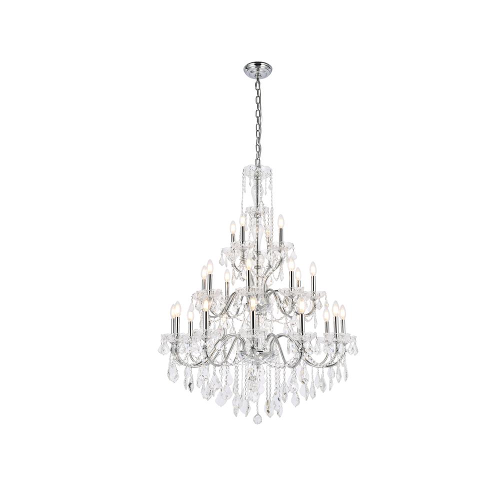 St. Francis 24 light Chrome Chandelier Clear Royal Cut Crystal. Picture 1