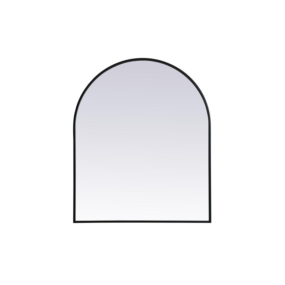 Metal Frame Arch Mirror 30x36 Inch in Black. Picture 1