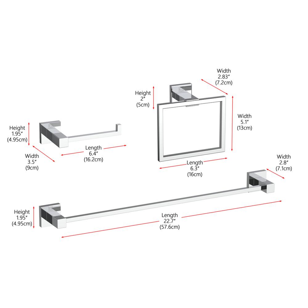 Isla 3-Piece Bathroom Hardware Set in Chrome. Picture 9