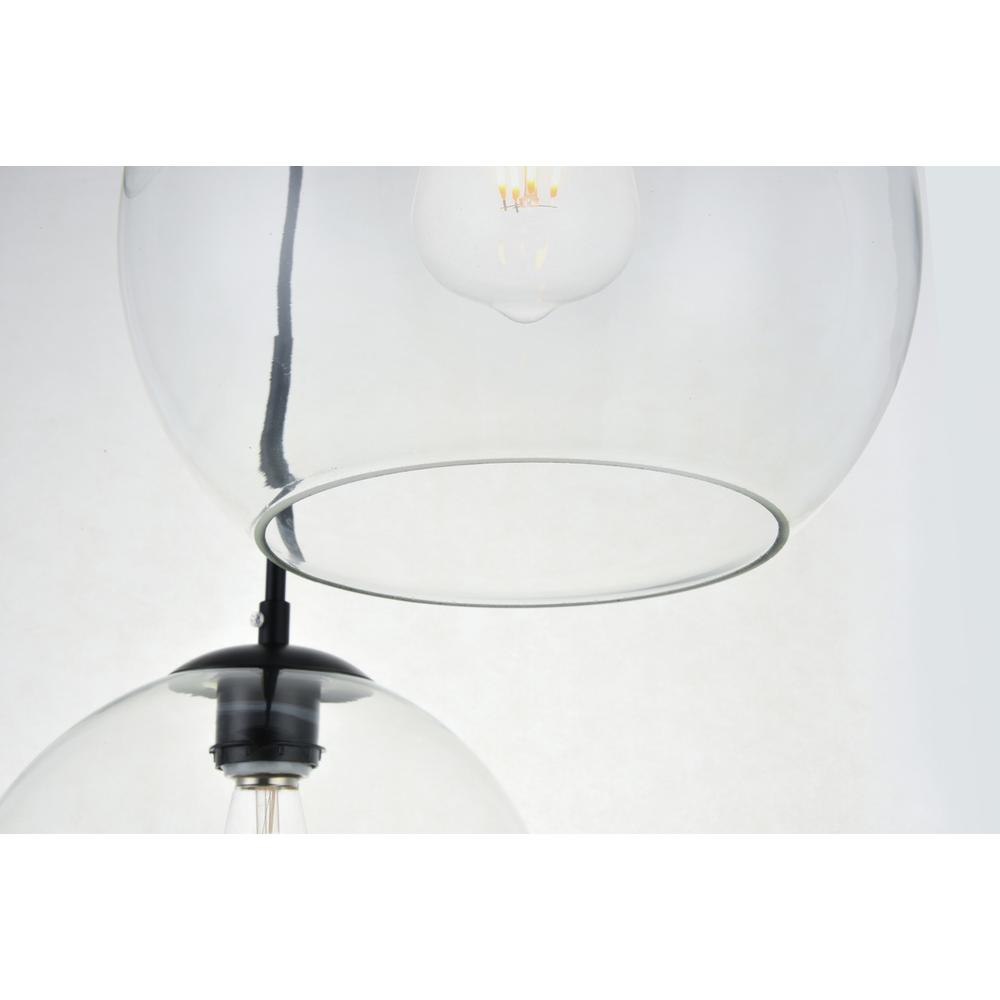 Baxter 5 Lights Black Pendant With Clear Glass. Picture 3