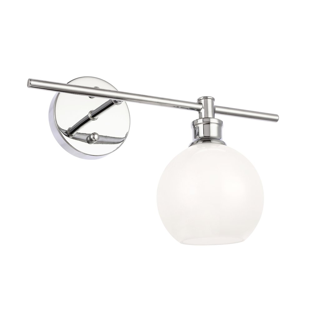 Collier 1 Light Chrome And Frosted White Glass Right Wall Sconce. Picture 4