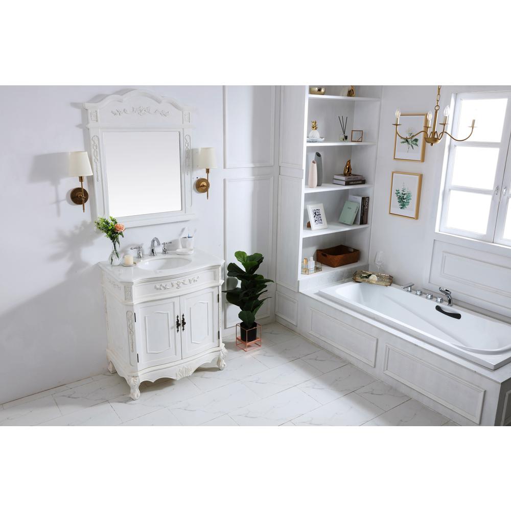 32 inch Single Bathroom vanity in antique white. Picture 12