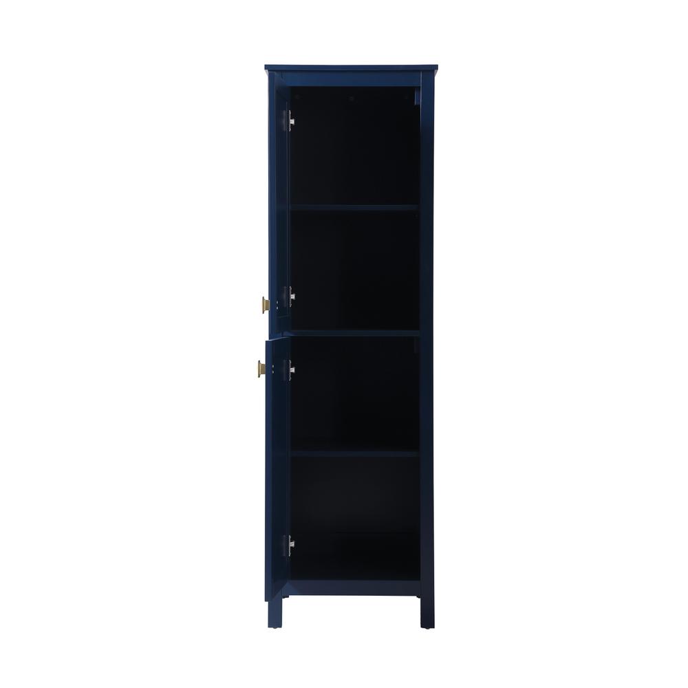 20 Inch Wide Bathroom Linen Storage Freestanding Cabinet In Blue. Picture 4
