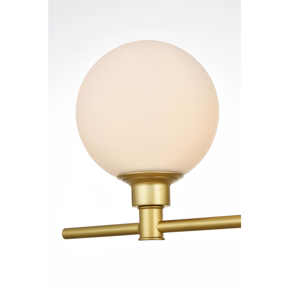 Cordelia 3 light Brass and frosted white Bath Sconce. Picture 3