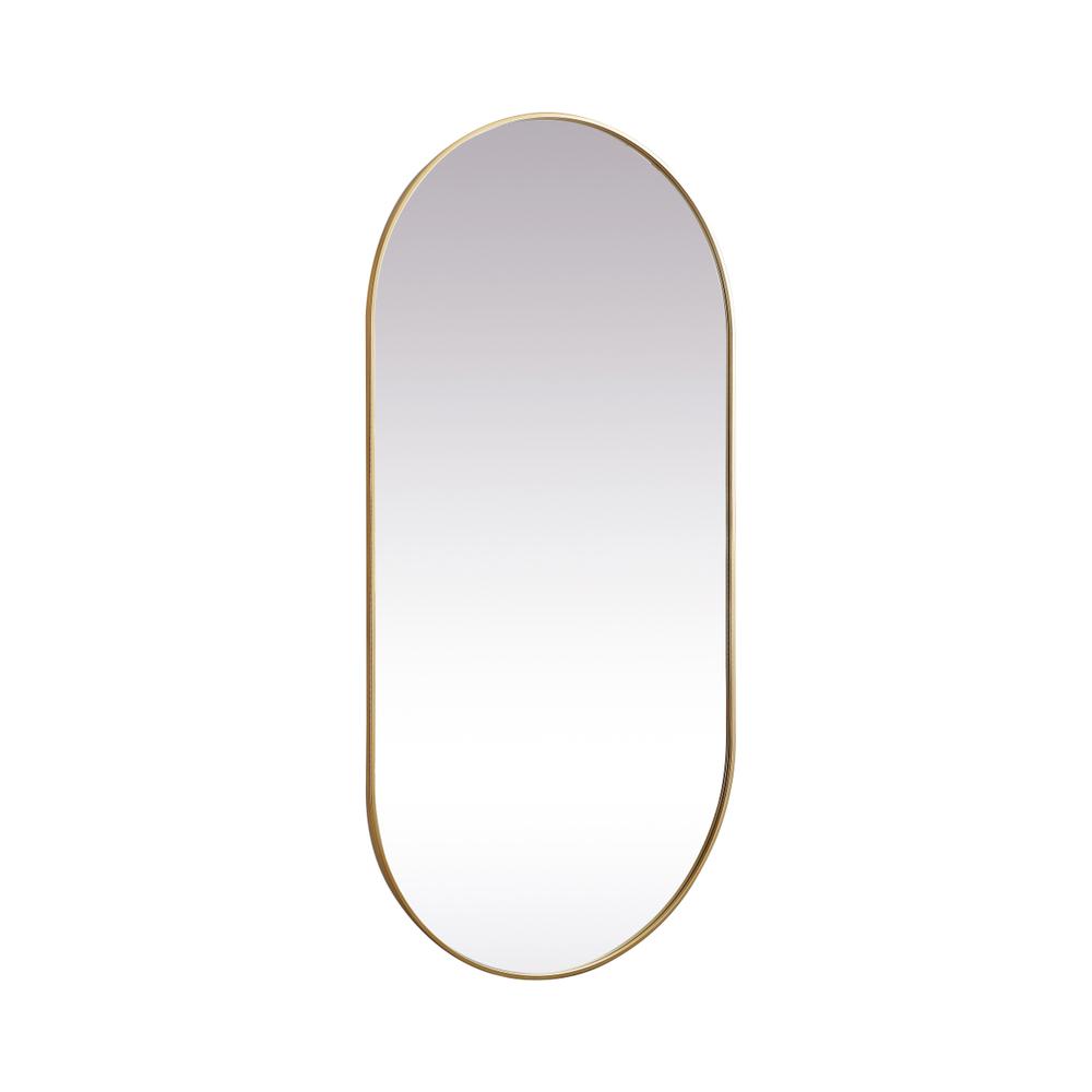 Metal Frame Oval Mirror 36x72 Inch in Brass. Picture 7