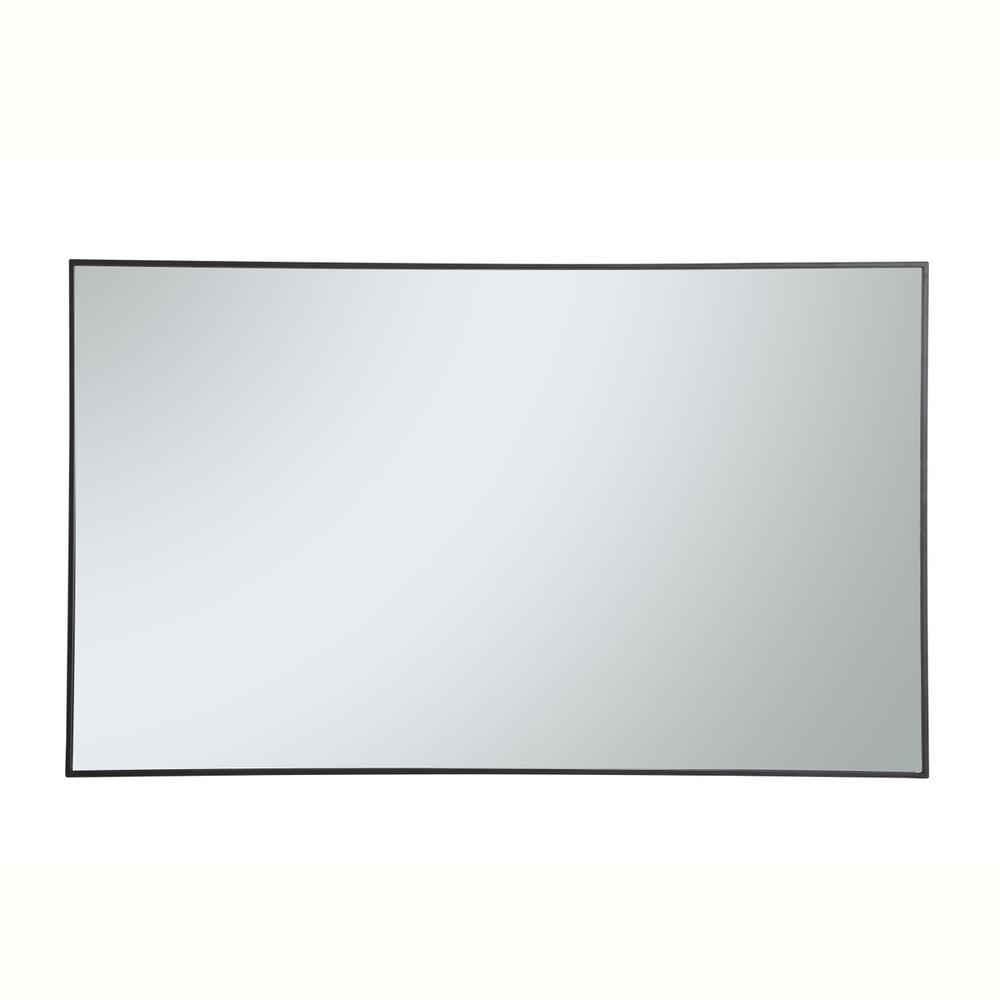 Metal frame rectangle mirror 36 inch in Black. Picture 4