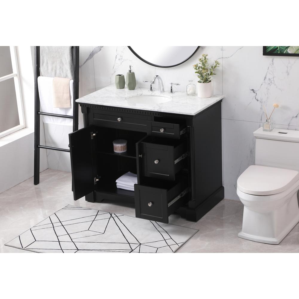 42 inch Single bathroom vanity set in black. Picture 3