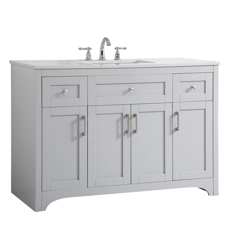 48 inch Single Bathroom Vanity in Grey. Picture 7