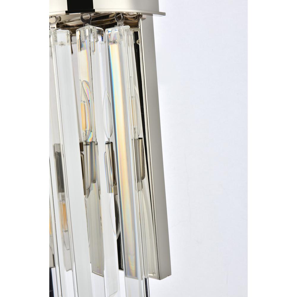 Sydney 2 light polished nickel Wall Sconce Clear Royal Cut Crystal. Picture 3