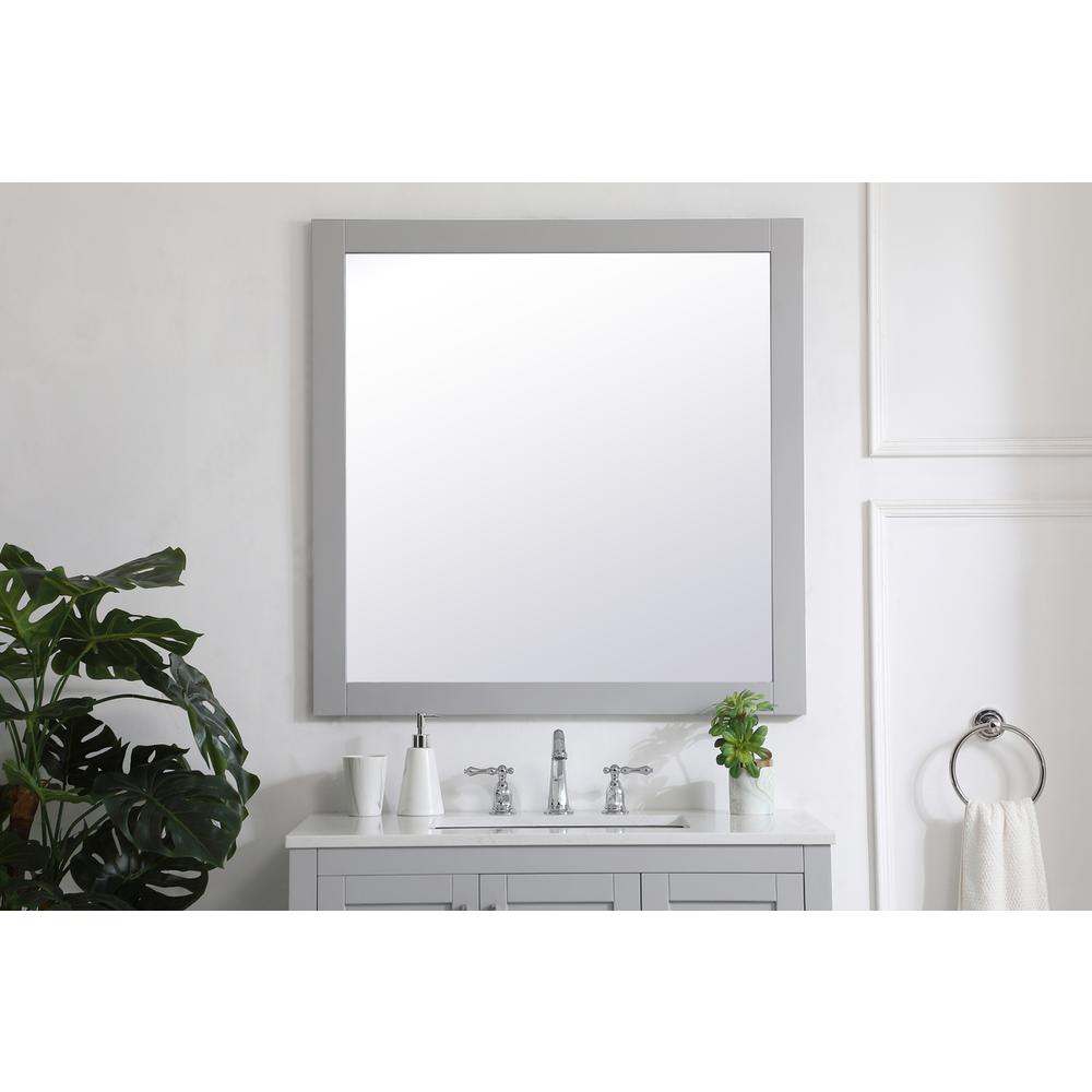 Aqua square vanity mirror 36 inch in Grey. Picture 6