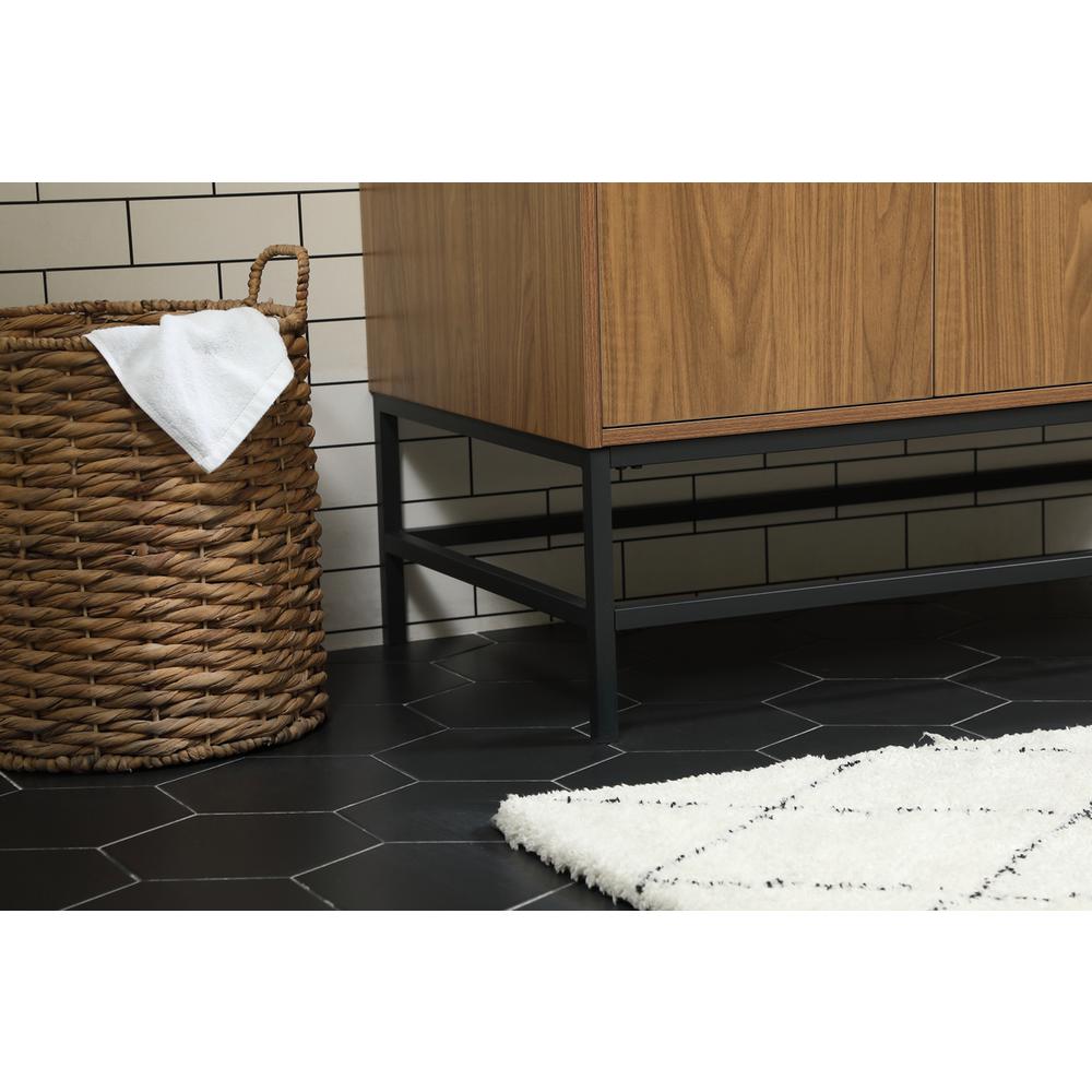 42 inch Single bathroom vanity in walnut brown with backsplash. Picture 6