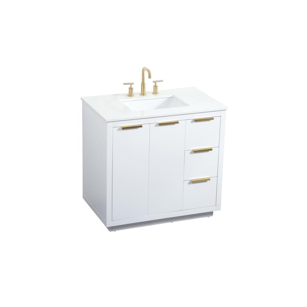 36 inch Single bathroom vanity in white. Picture 8