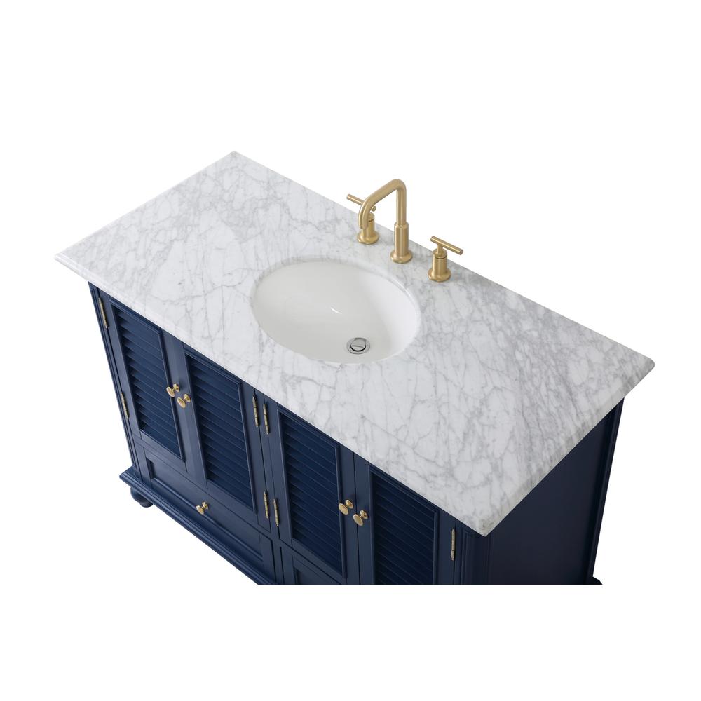 48 inch Single bathroom vanity in blue. Picture 10