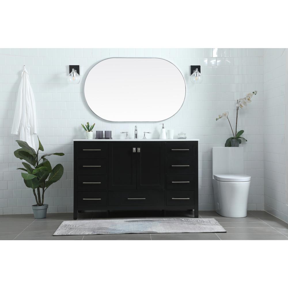 54 Inch SIngle Bathroom Vanity In Black. Picture 4