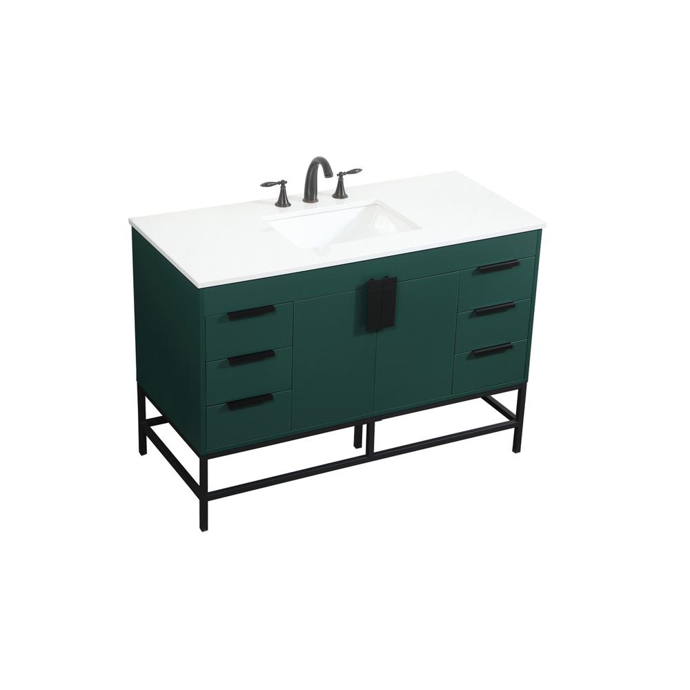 48 inch Single bathroom vanity in green. Picture 8