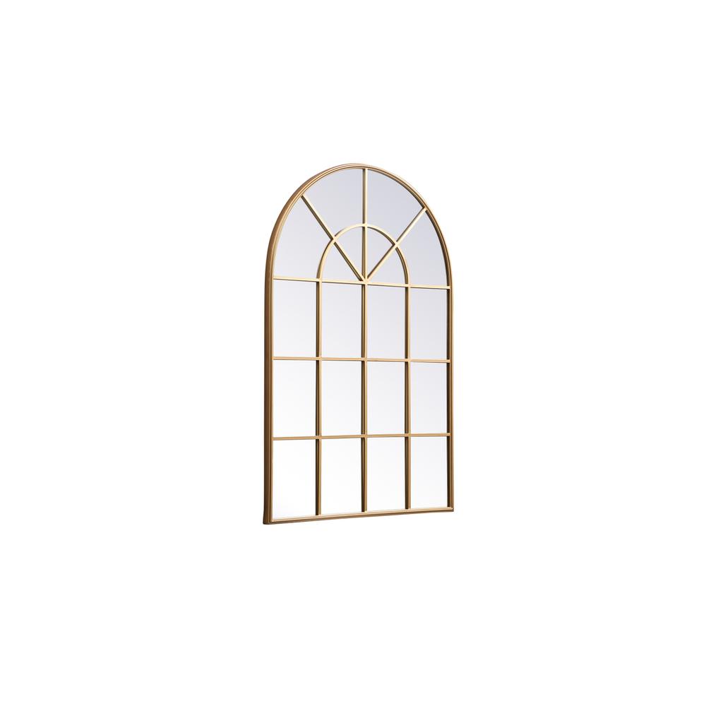 Metal windowpane mirror 36 inch x 53 inch in Brass. Picture 5
