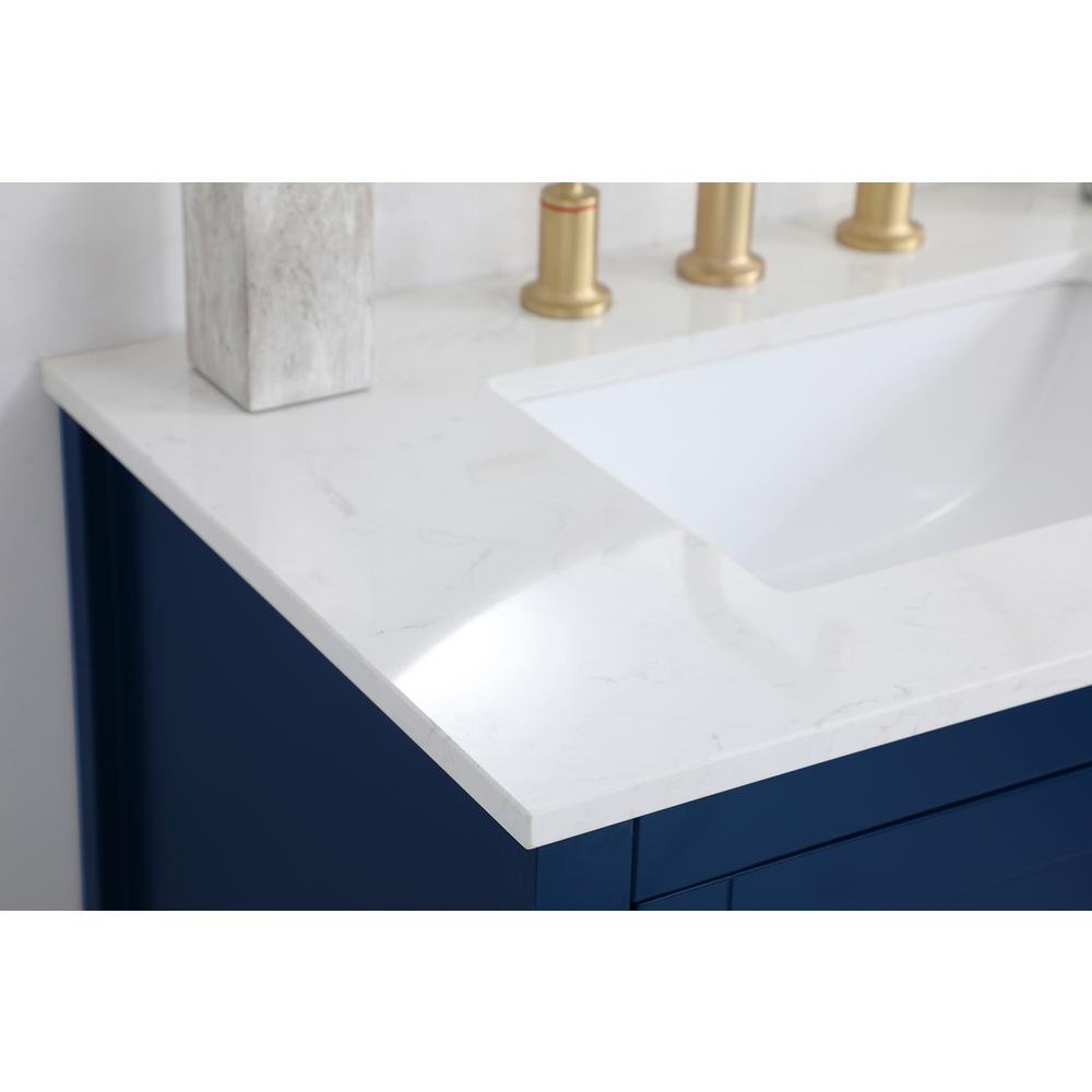 30 inch Single Bathroom Vanity in Blue. Picture 5