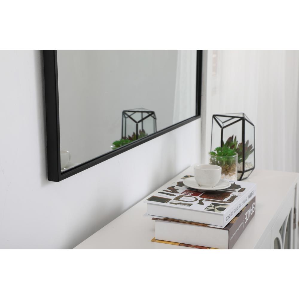 Metal frame square mirror 36 inch in Black. Picture 6