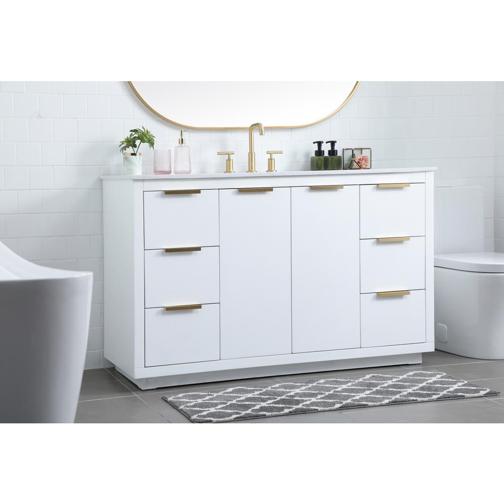54 Inch SIngle Bathroom Vanity In White. Picture 2