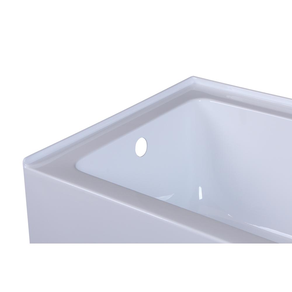 Alcove soaking bathtub 32x60 inch left drain in glossy white. Picture 10