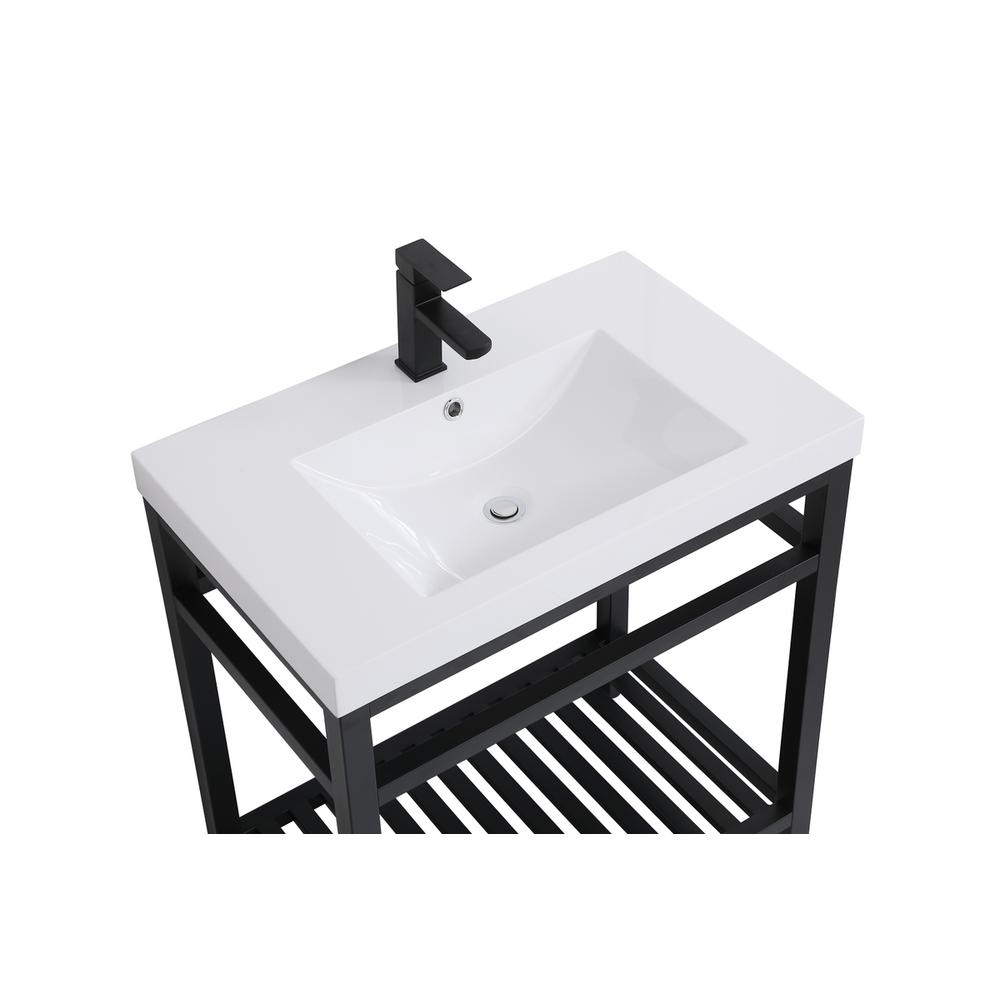 30 inch Single Bathroom Metal Vanity in Black. Picture 8