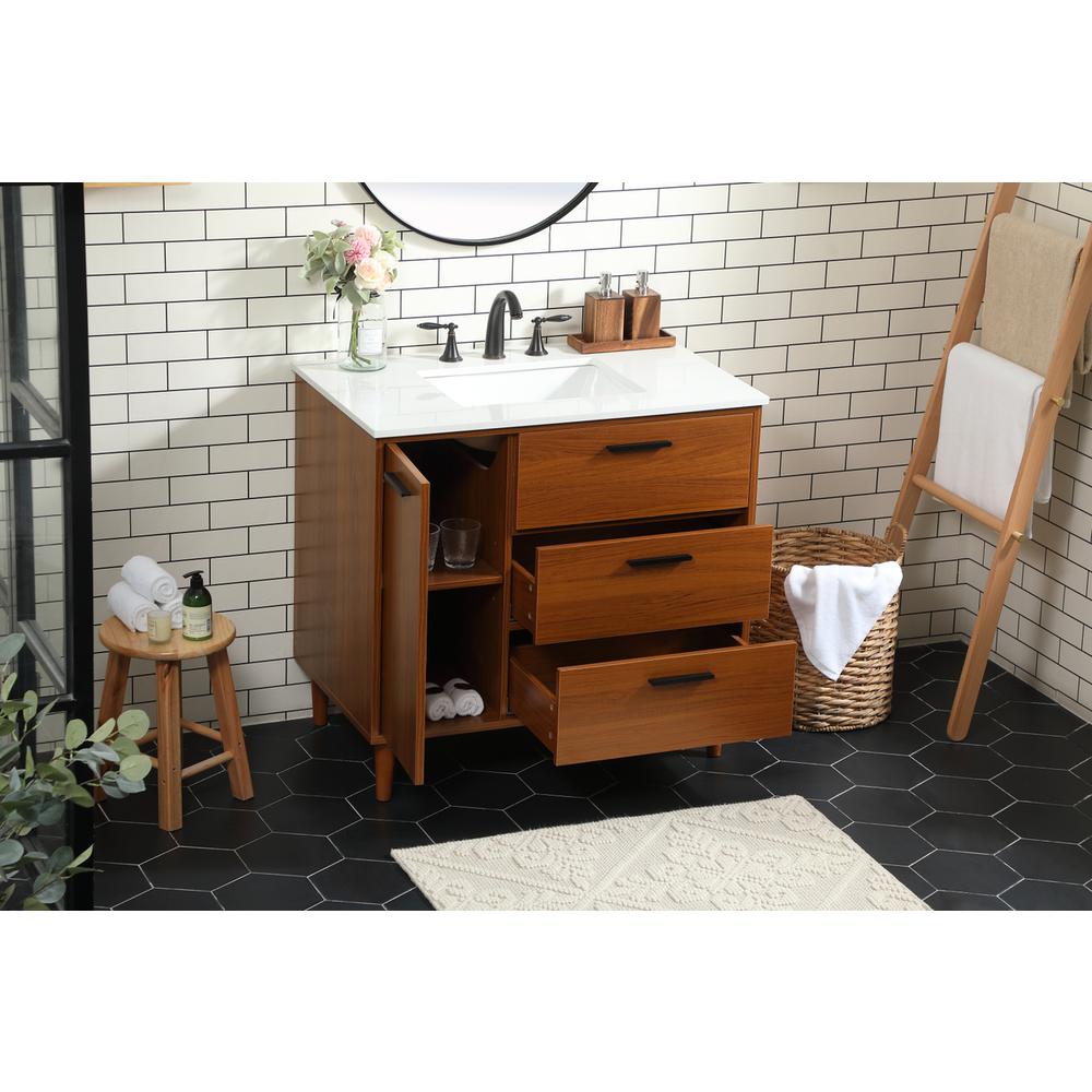 36 inch bathroom vanity in Teak. Picture 3