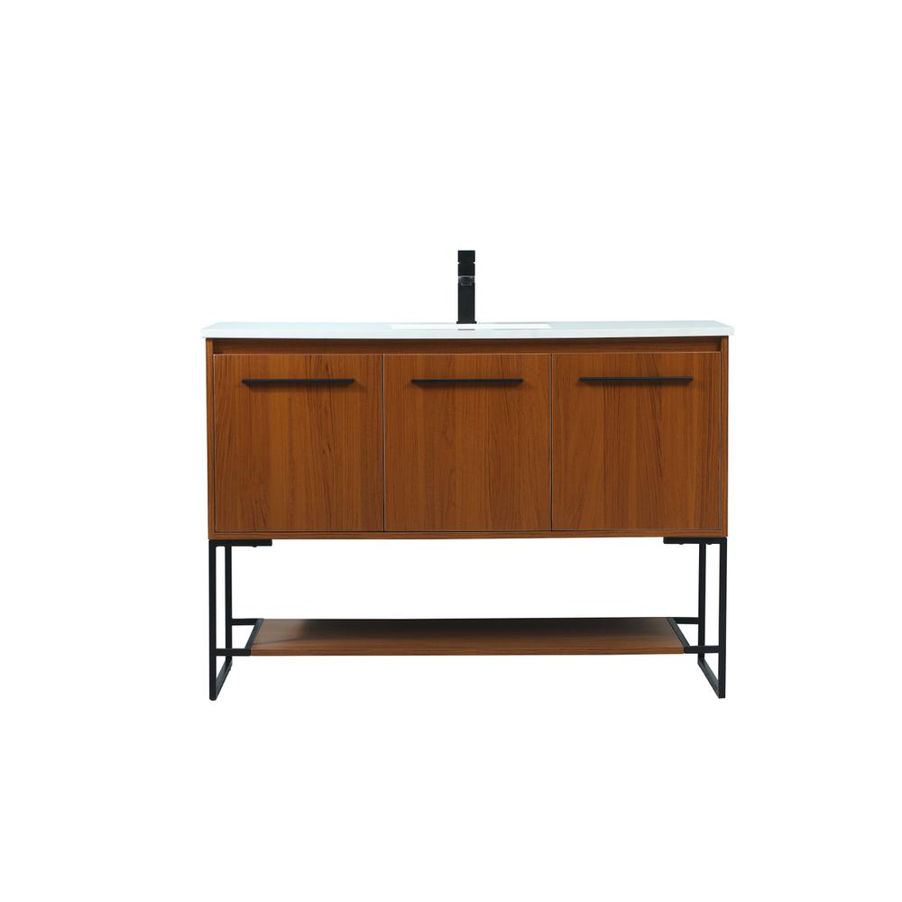 48 inch Single bathroom vanity in teak. Picture 1