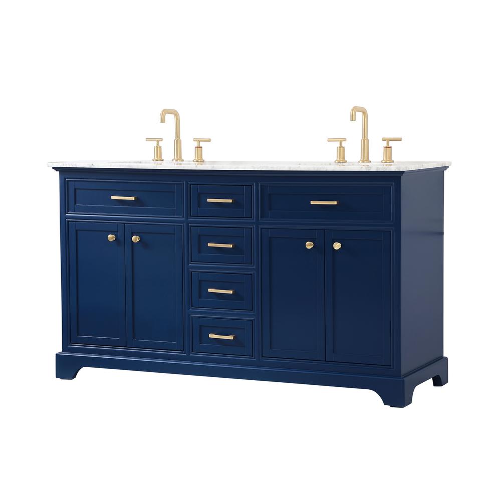 60 inch Single bathroom vanity in Blue. Picture 7