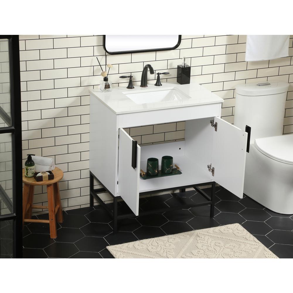 30 inch Single bathroom vanity in white. Picture 3