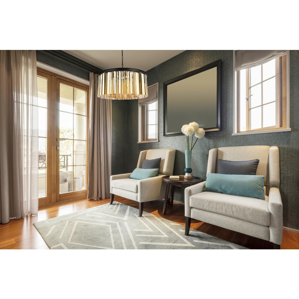 Sydney 8 light Matte Black Chandelier Golden Teak (Smoky) Royal Cut Crystal. Picture 7