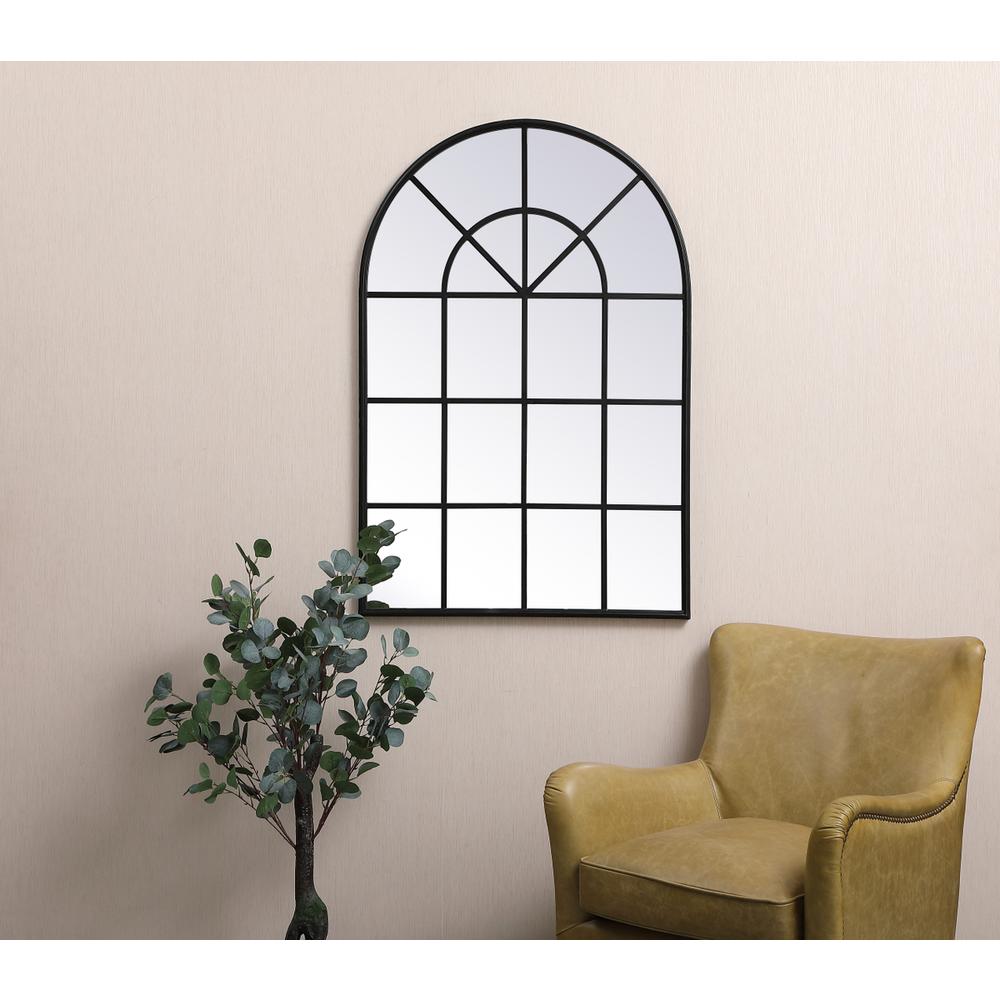 Metal windowpane mirror 32 inch x 47 inch in Black. Picture 6