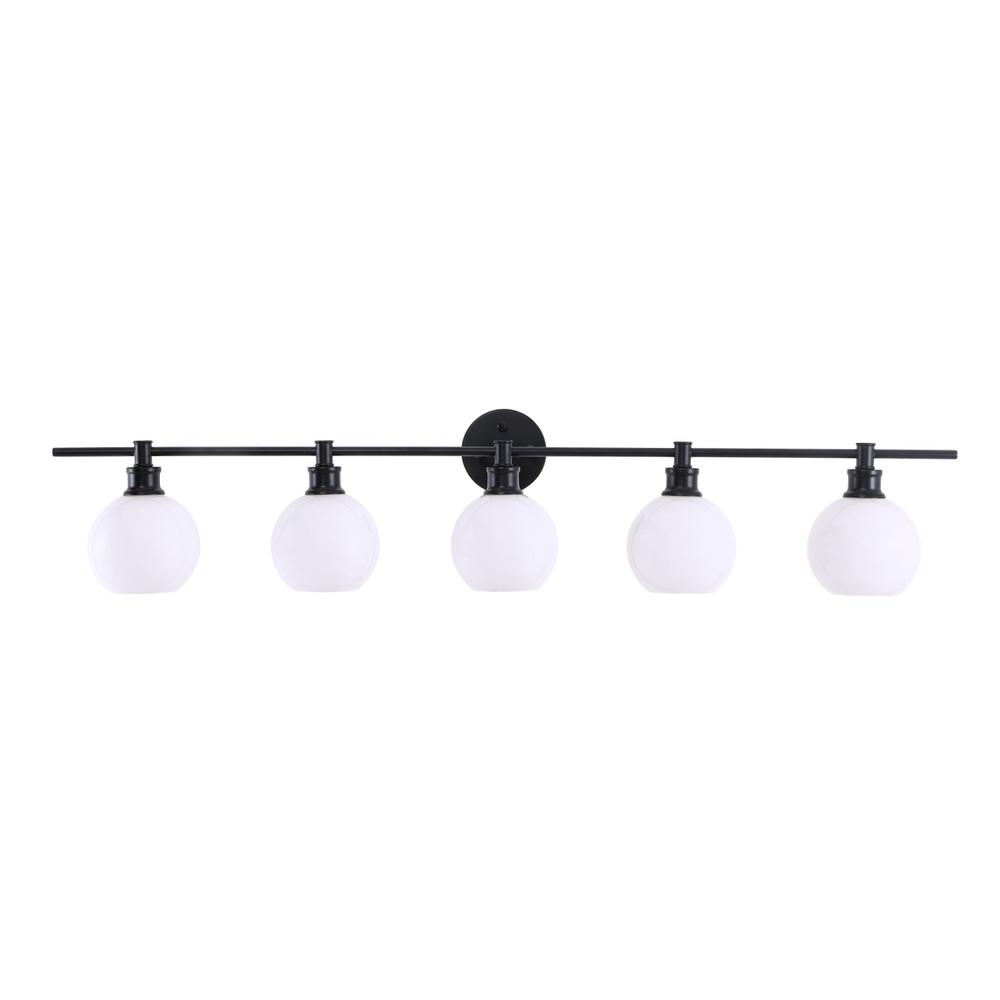 Collier 5 light Black and Frosted white glass Wall sconce. Picture 9