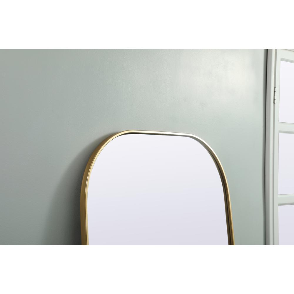 Metal Frame Arch Full Length Mirror 32x76 Inch in Brass. Picture 5
