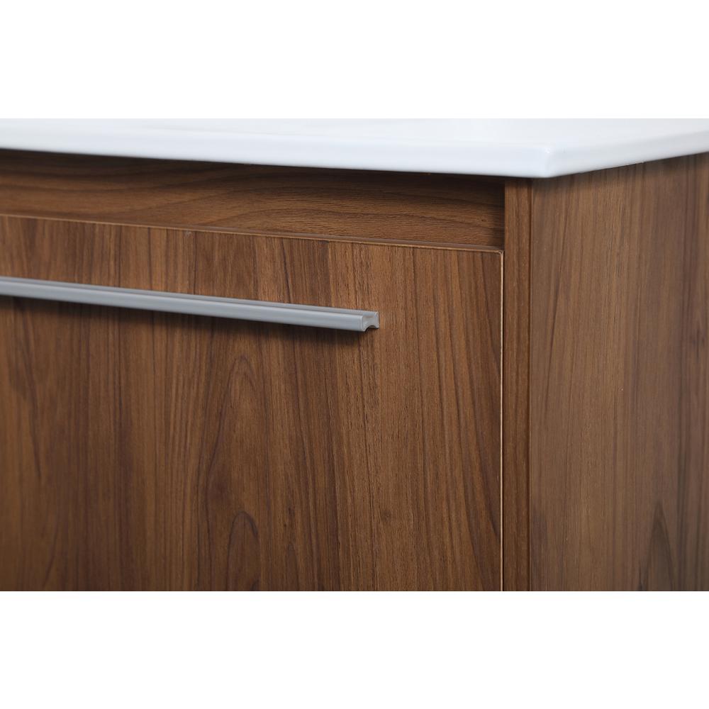 36 inch  Single Bathroom Floating Vanity in Walnut Brown. Picture 5