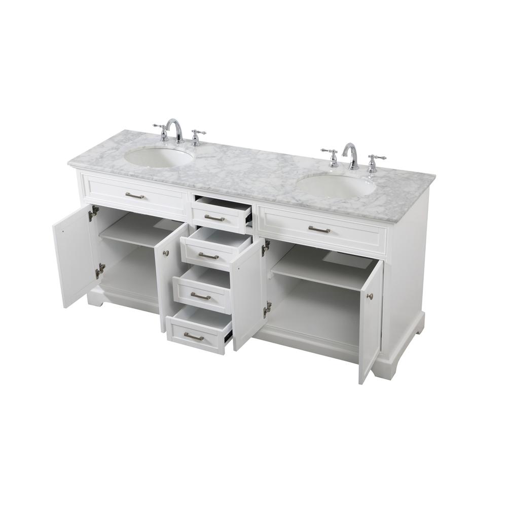 72 inch double bathroom vanity in white. Picture 7