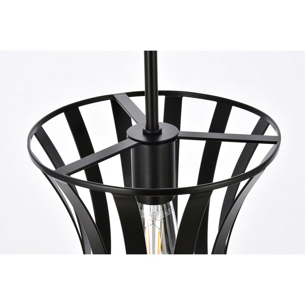 Lily 1 light pendant in black. Picture 4