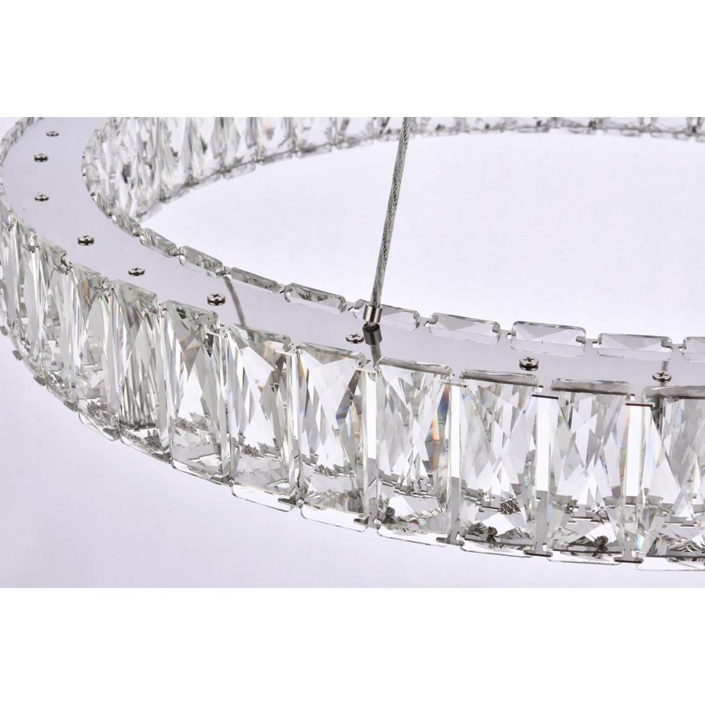 Monroe 26 inch LED round Single pendant in chrome. Picture 4