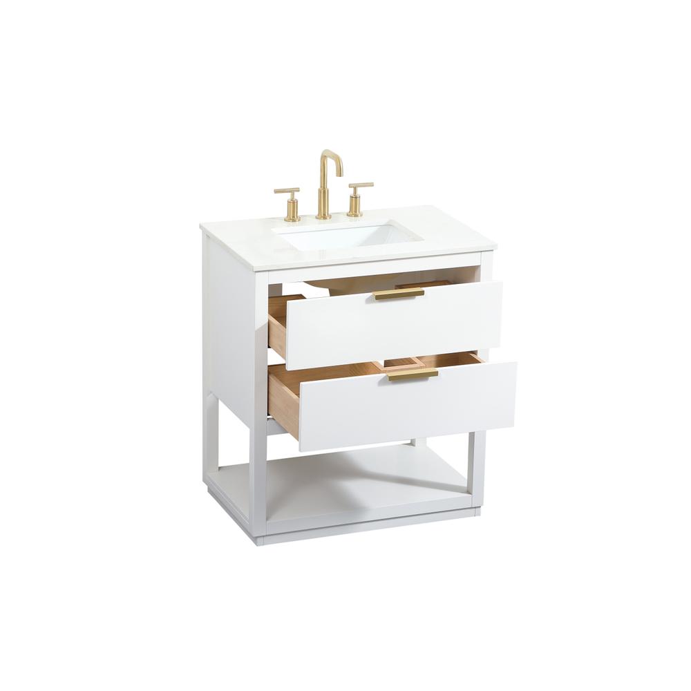 30 inch Single bathroom vanity in white. Picture 9