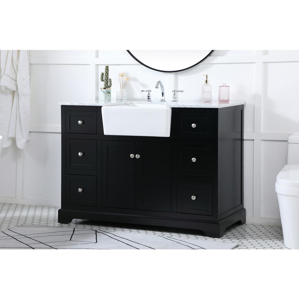 48 inch Single bathroom vanity in black. Picture 2