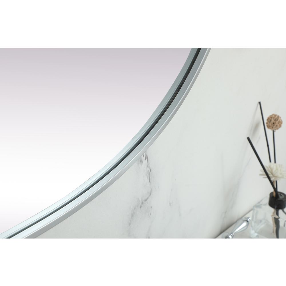 Metal Frame Oval Mirror 30x60 Inch in Silver. Picture 6