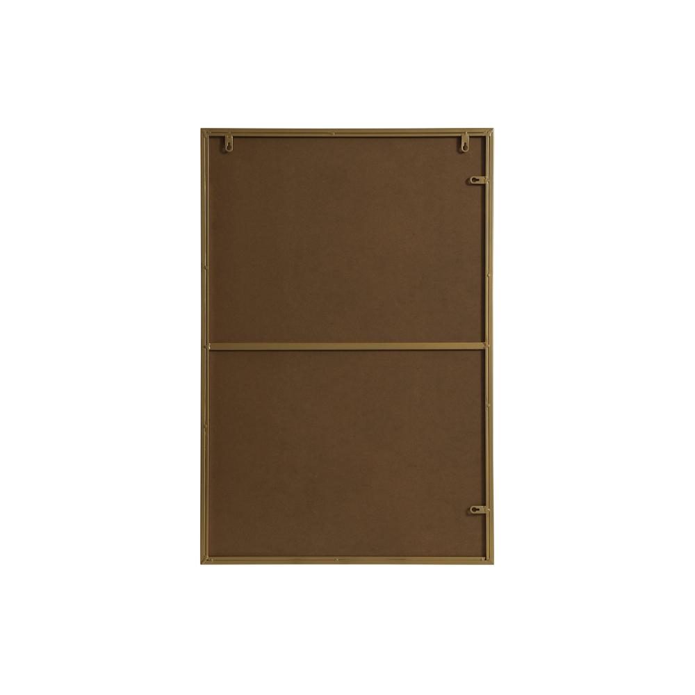 Metal Frame Rectangle Mirror 24x36 Inch in Brass. Picture 10