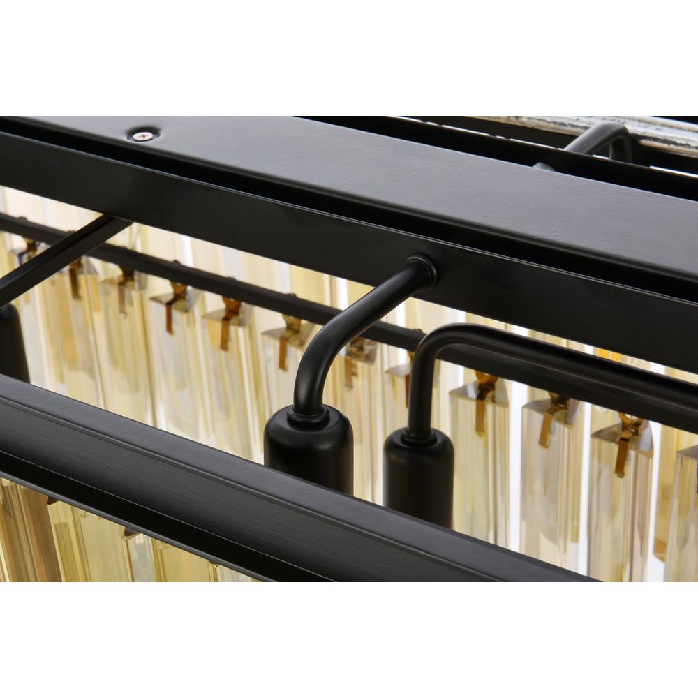 Sydney 12 light Matte Black Chandelier Golden Teak (Smoky) Royal Cut Crystal. Picture 4