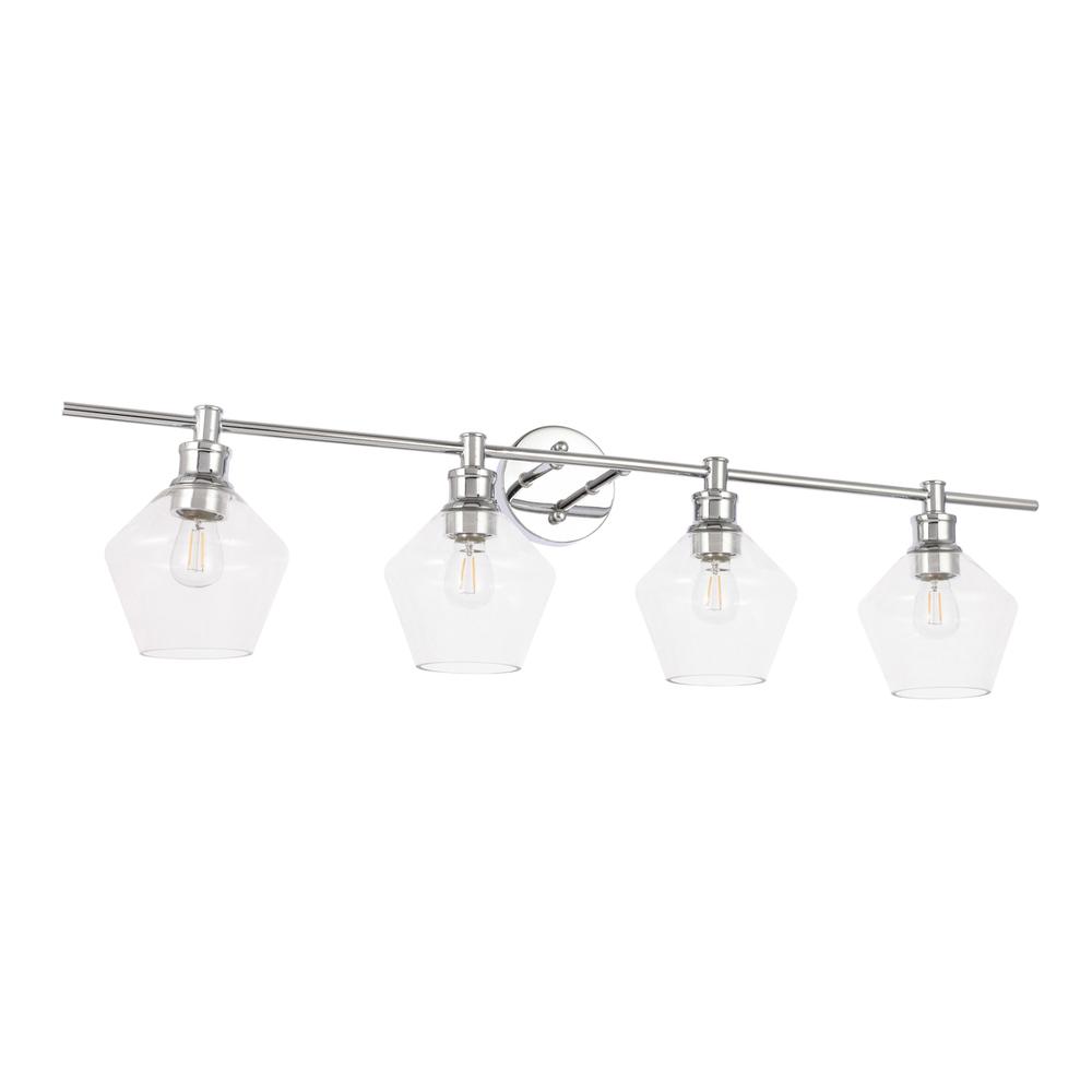 Gene 4 light Chrome and Clear glass Wall sconce. Picture 12