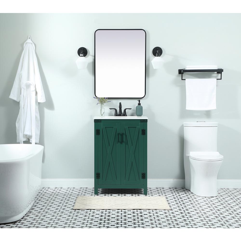 24 inch Single bathroom vanity in green. Picture 4