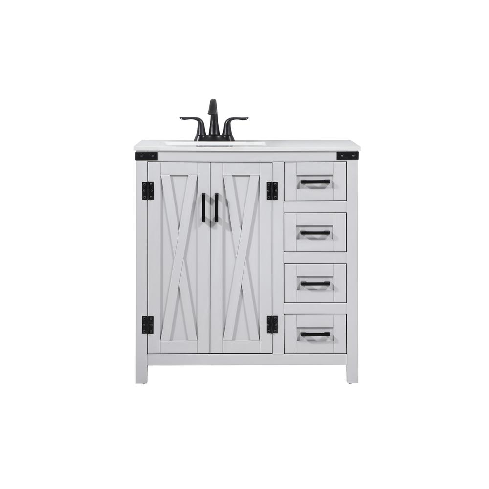 32 inch Single bathroom vanity in grey. Picture 1
