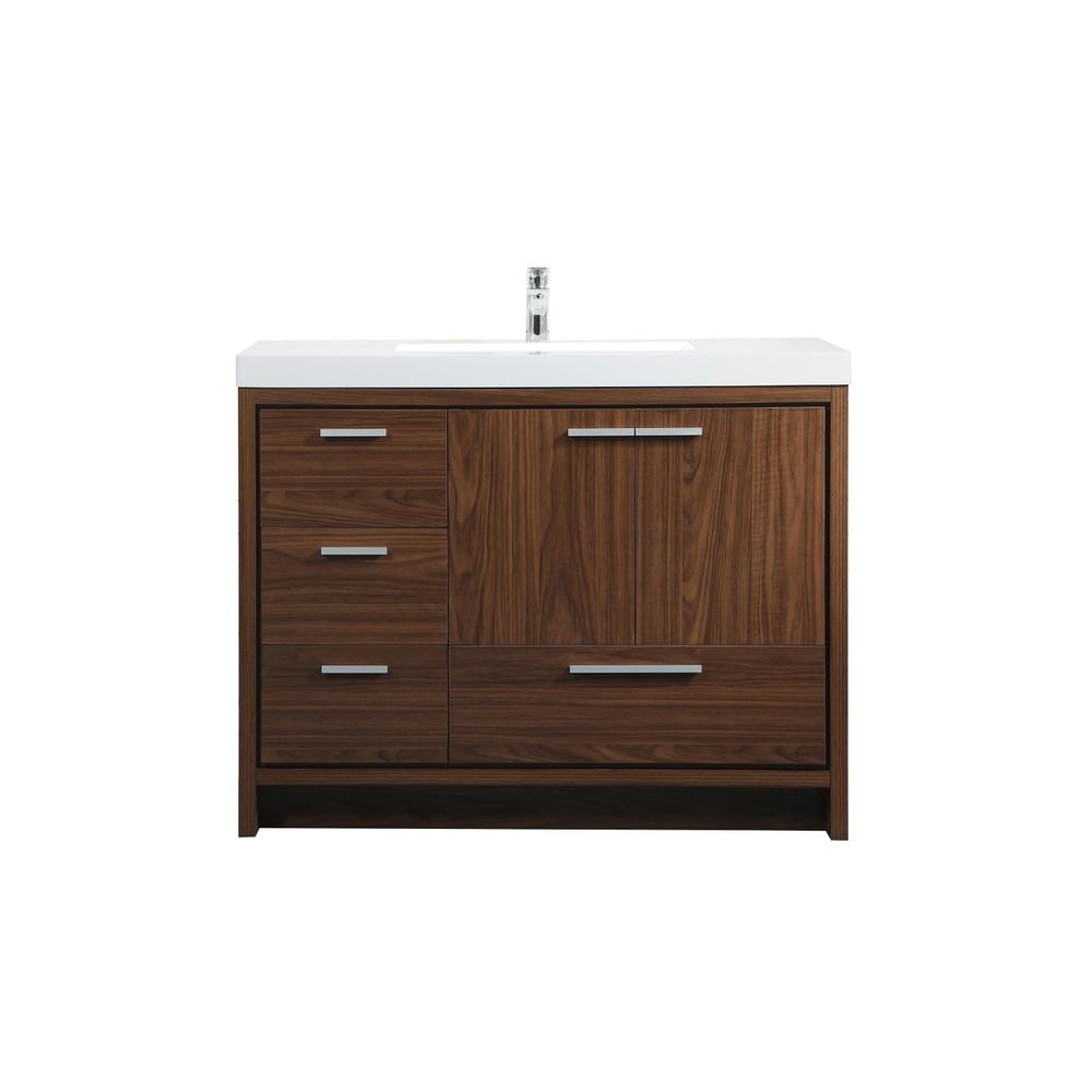 42 inch Single bathroom vanity in Walnut. Picture 1