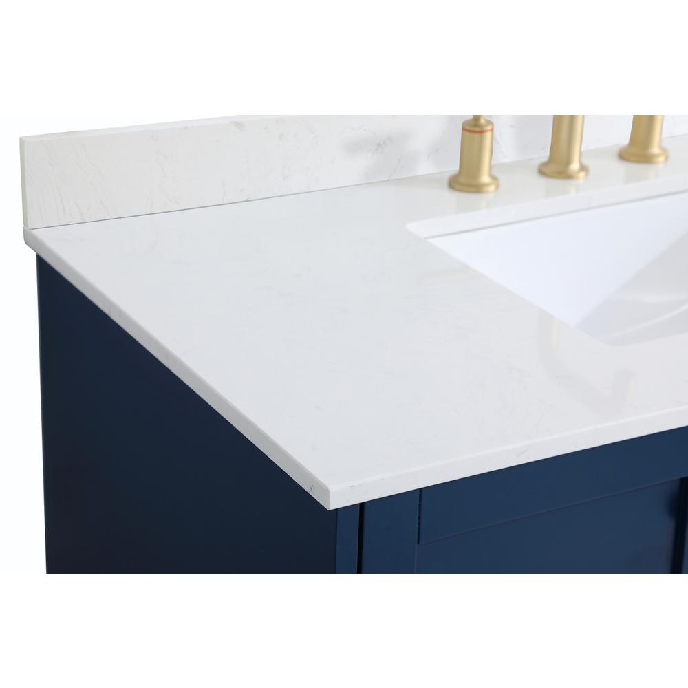 42 inch Single Bathroom Vanity in Blue with Backsplash. Picture 11