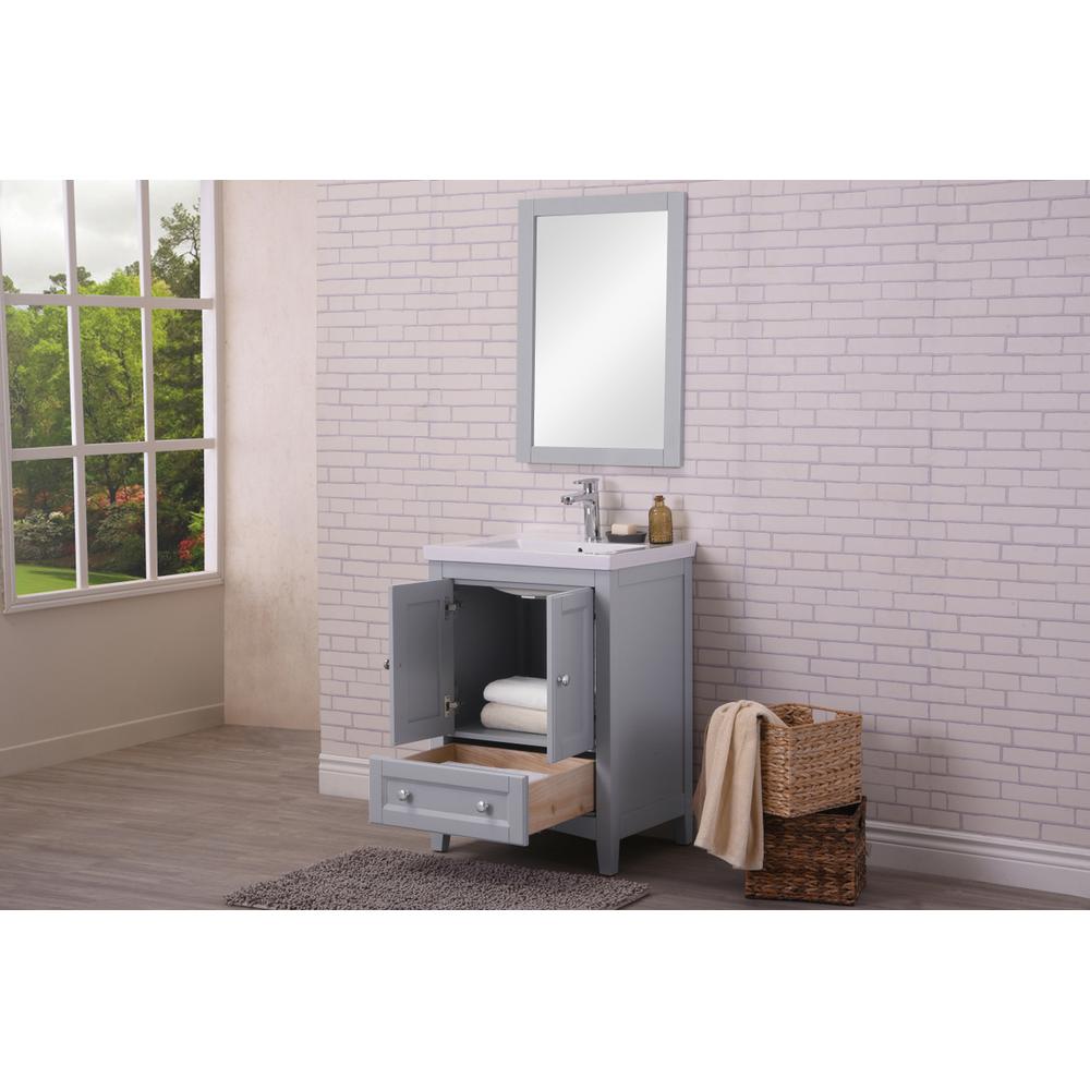 24 In. Single Bathroom Vanity Set In Medium Grey. Picture 3